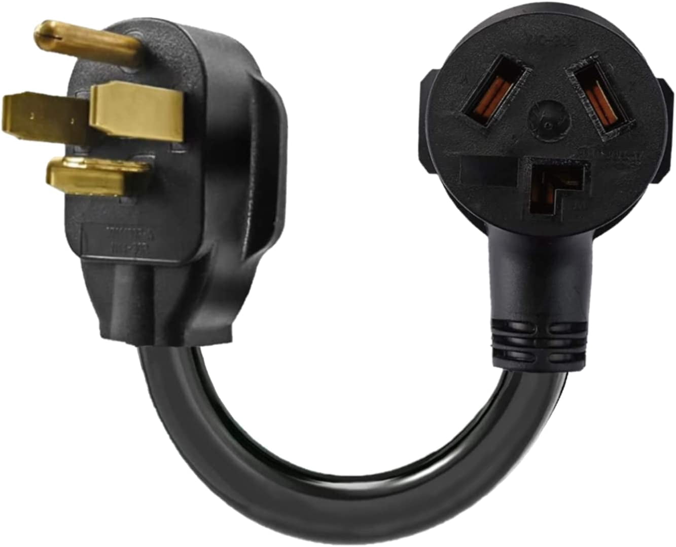 3 Prong to 4 Prong Dryer Plug Adapter, Connects 3-Prong Old Dryer to 4 Prong New Dryer Receptacle, NEMA 14-30P to 10-30R 4-Prong Dryer Outlet Adapter, 30A 125/250V, STW 10AWG