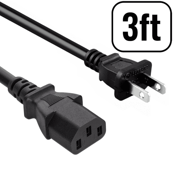 3 Prong AC Power Cable Cord Compatible with Xbox 360 PS3 3 Adapter Lead
