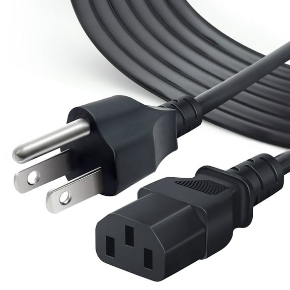 3 Prong AC Power Cord 10FT 125V For Computer, Monitor, TV, Printer, Power Supply PSU Electric Cable Replacement