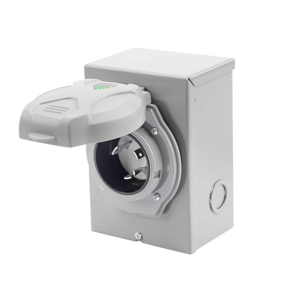 3 Prong Generator Inlet Power Box with Indicator NEMA L5-30P 30 AMP 125V ETL Listed by LifeSupplyUSA