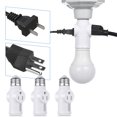 thumbnail image 1 of 3 Prong Light Socket Adapter, E26 Light Bulb Outlet Adapter, Polarized Light Socket to Plug Adapter, White Light Bulb to 2/3 Prong Outlet Plug Splitter Converter for Garage Porch CCTV Camera (3 Piece), 1 of 8