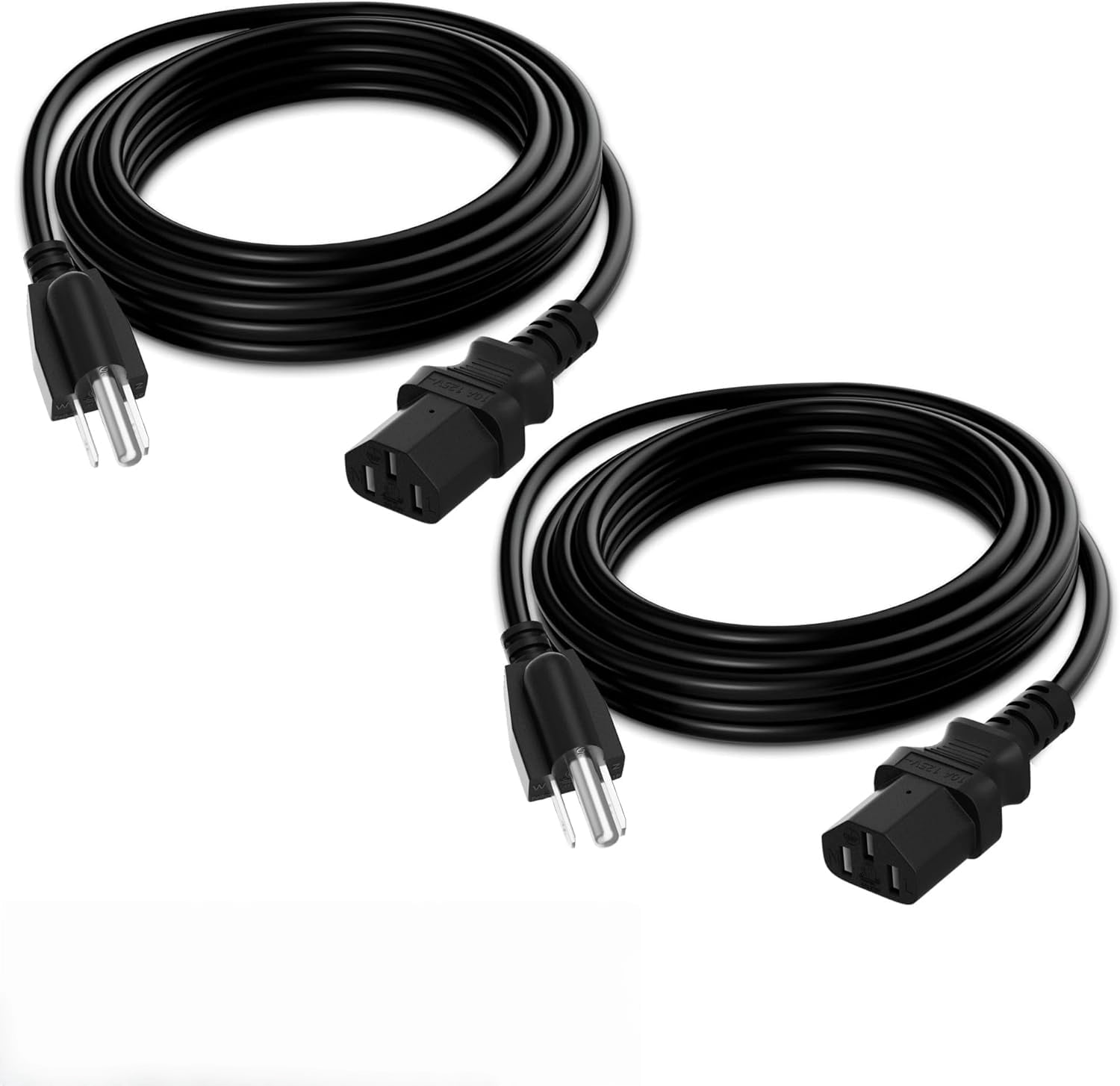 3-Prong Replacement Power Cord 5Ft/2 Pack, Heatproof Flexible Durable ...