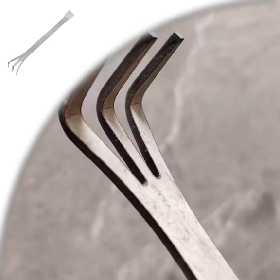 3 Prong Root Rake, Stainless Steel Root Pick Rake, Small Loosen Soil Bonsai Tree Tools with Ergonomic Handle for Gardening Loosen and Aerates Soil