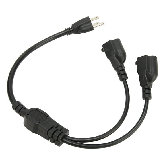 3 Prong Y Splitter Cable, Male To Female Plug And Play Safe US Plug 100-240V Effective Outlet Saving Extension Y Splitter Power Cable For Outdoor