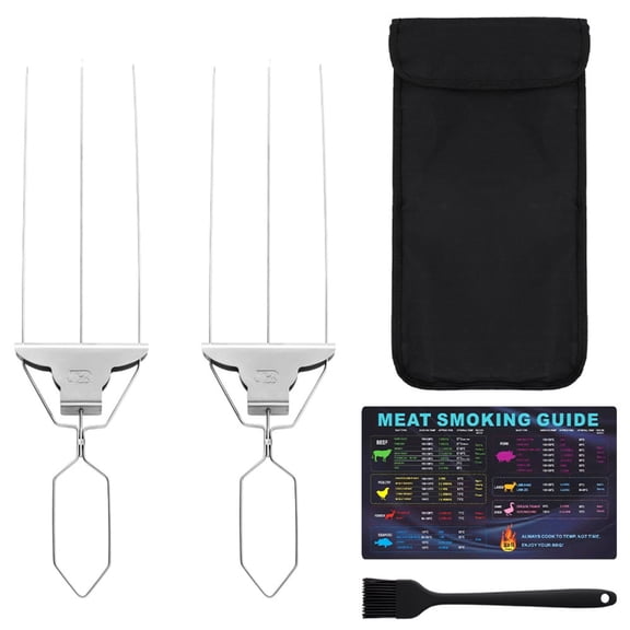 3 Prongs Nonrust Steel BBQ Grills Fork Set With Detachable Handle Barbecue Forks For Outdoor Camping And Home Barbecue