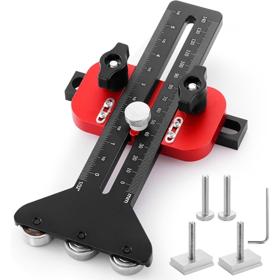 3 Pulleys Thin Rip Jig, Thin Rip Table Saw Jig Table Saw Jig Guide Woodworking Tools Fast Thin Ripping Guide, Narrow Strip Cut for 3/8 x 3/4 U Slot, 1/4 x 3/8 T Slot, Safe and Fast Ripping Guide