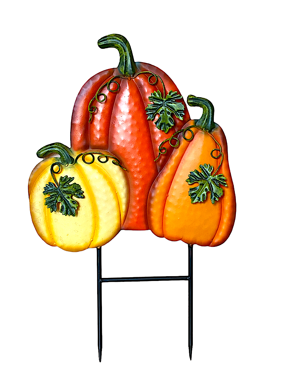 3 Pumpkins Garden Stake Thanksgiving Autumn Fall Harvest Halloween ...
