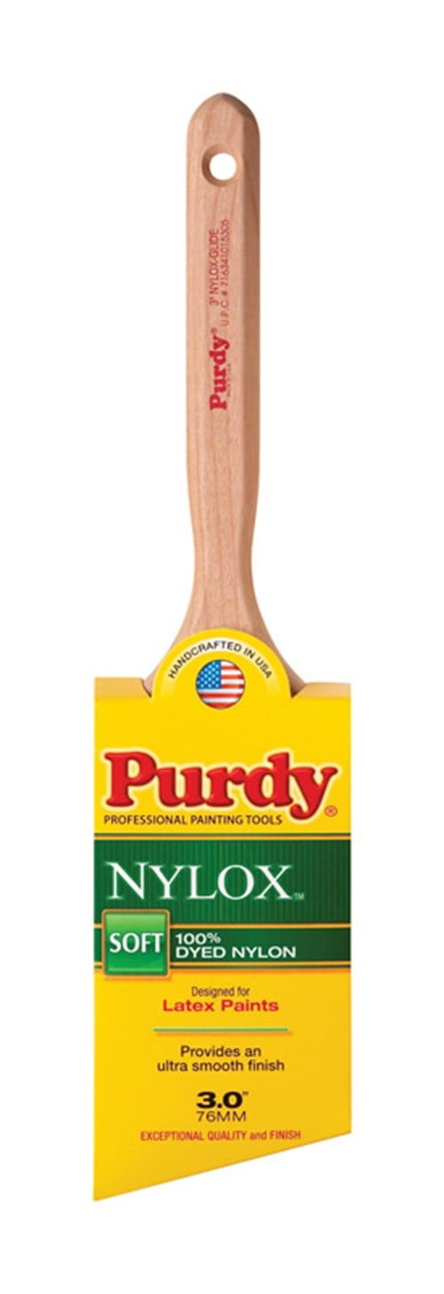 3" Purdy 144152230 Nylox Glide Angled Sash Paint Brush, Tynex Nylon