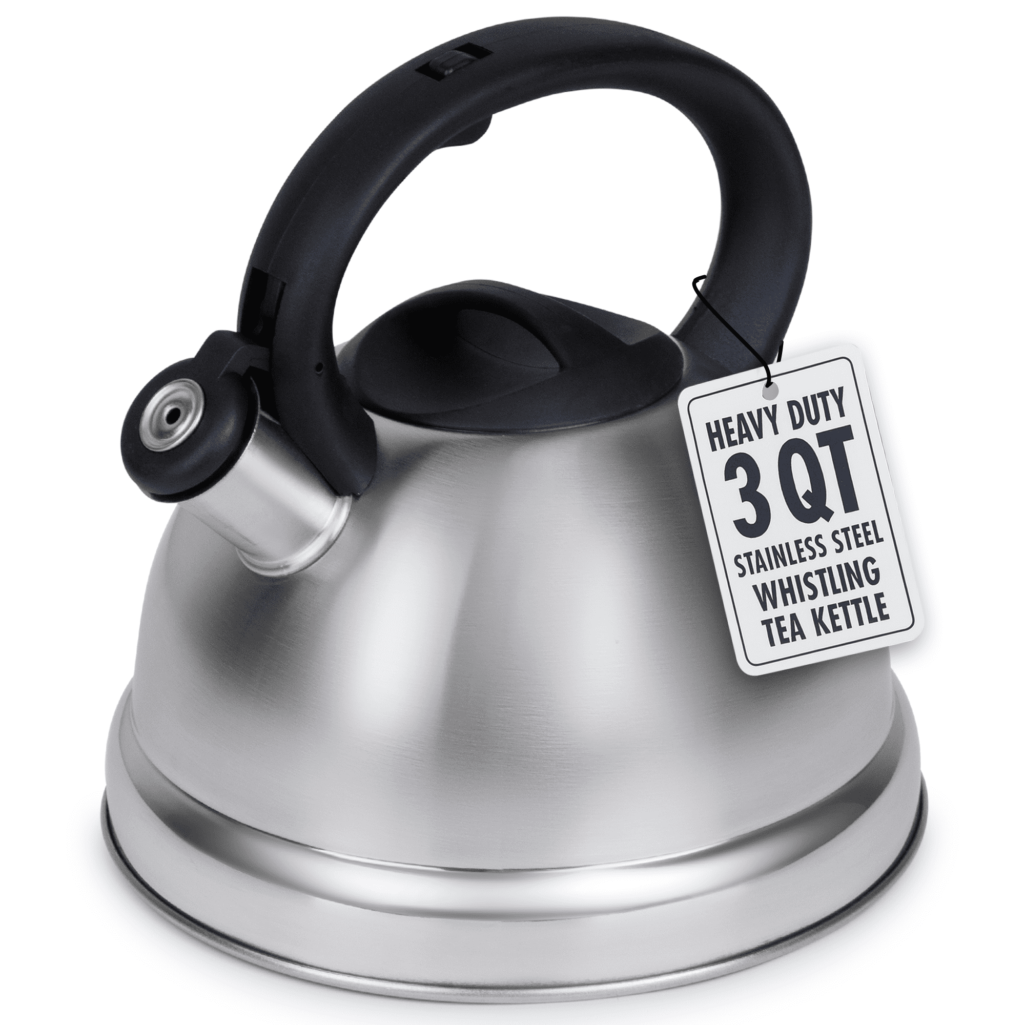 Luminuxe Whistling Tea Kettle, 2.2qt Stainless Steel Stove Top Kettle with Cool-Touch Handle, Durable, Fast Boil Tea Pot for Gas or Electric Stove