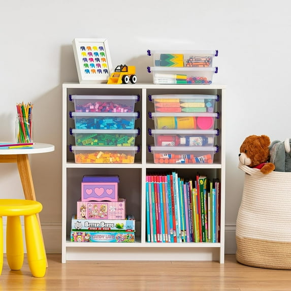 3 Qt. Plastic Storage Bins with Lids, 10 Pack, Stackable Organizers, Dog Toys Storage, Home & Office Use
