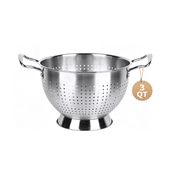 3 Quart Colander, TAIMASI Stainless Steel Micro-Perforated Colanders Strainers for Draining Rinsing Washing, Kitchen Strainer Colanders Bowl for Pasta Fruits, Dishwasher Safe
