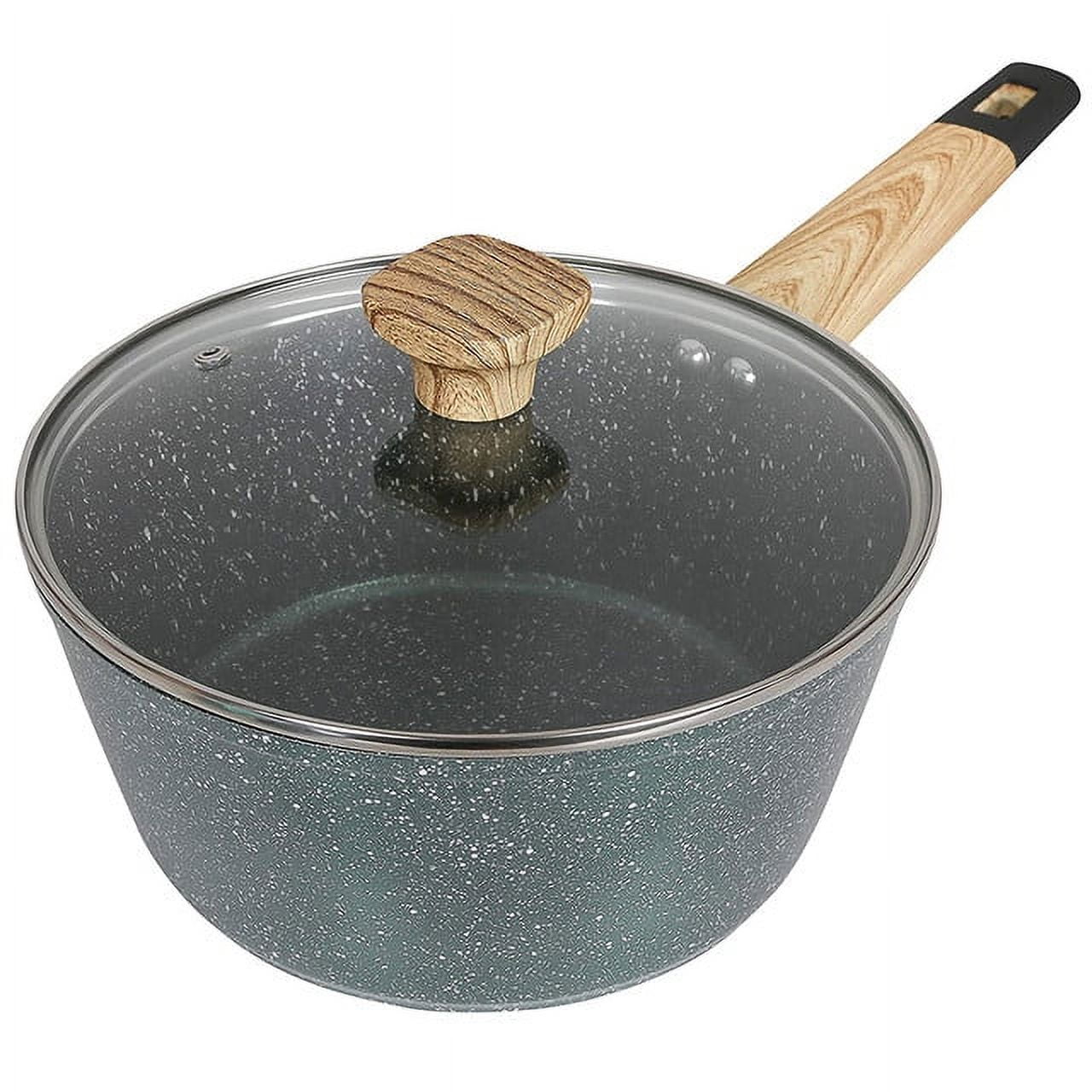 Forest Green Granite Nonstick 3 Quart Cast Aluminum Saucepan