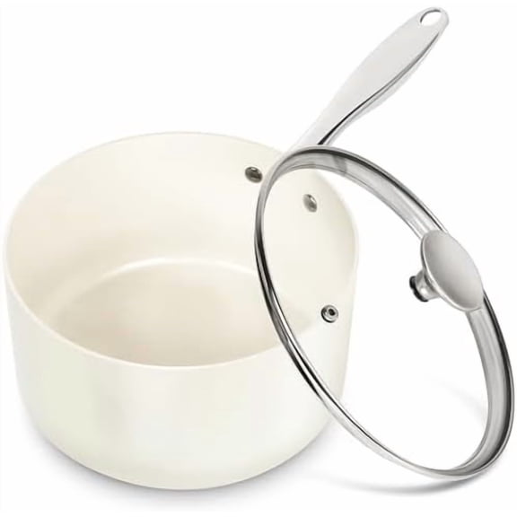 3 Quart Saucepan with Lid, Induction Saucepan with Non-Toxic Ceramic Coating, Nonstick Sauce pan, 3 Qt Sauce pans with Lid, Oven Safe