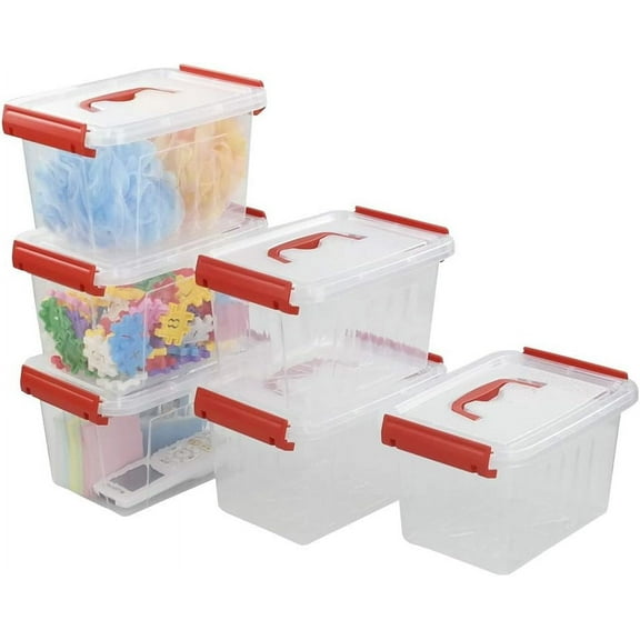 3 Quart Small Plastic Box, Storage Containers with Lids Set of 6