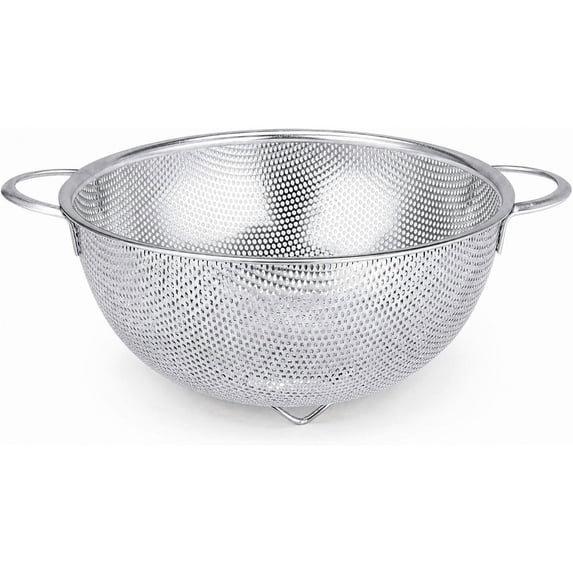 3-Quart Stainless Steel Colander with Base and Handle, Pasta Strainer ...