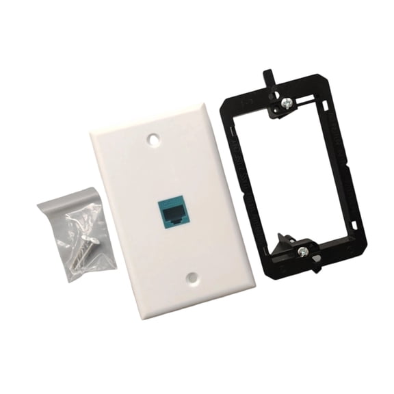 3. Quick Install Ethernet Wall Panel, Gigabit Female Inline Coupler Plate with Pass Through Outlet Mounting