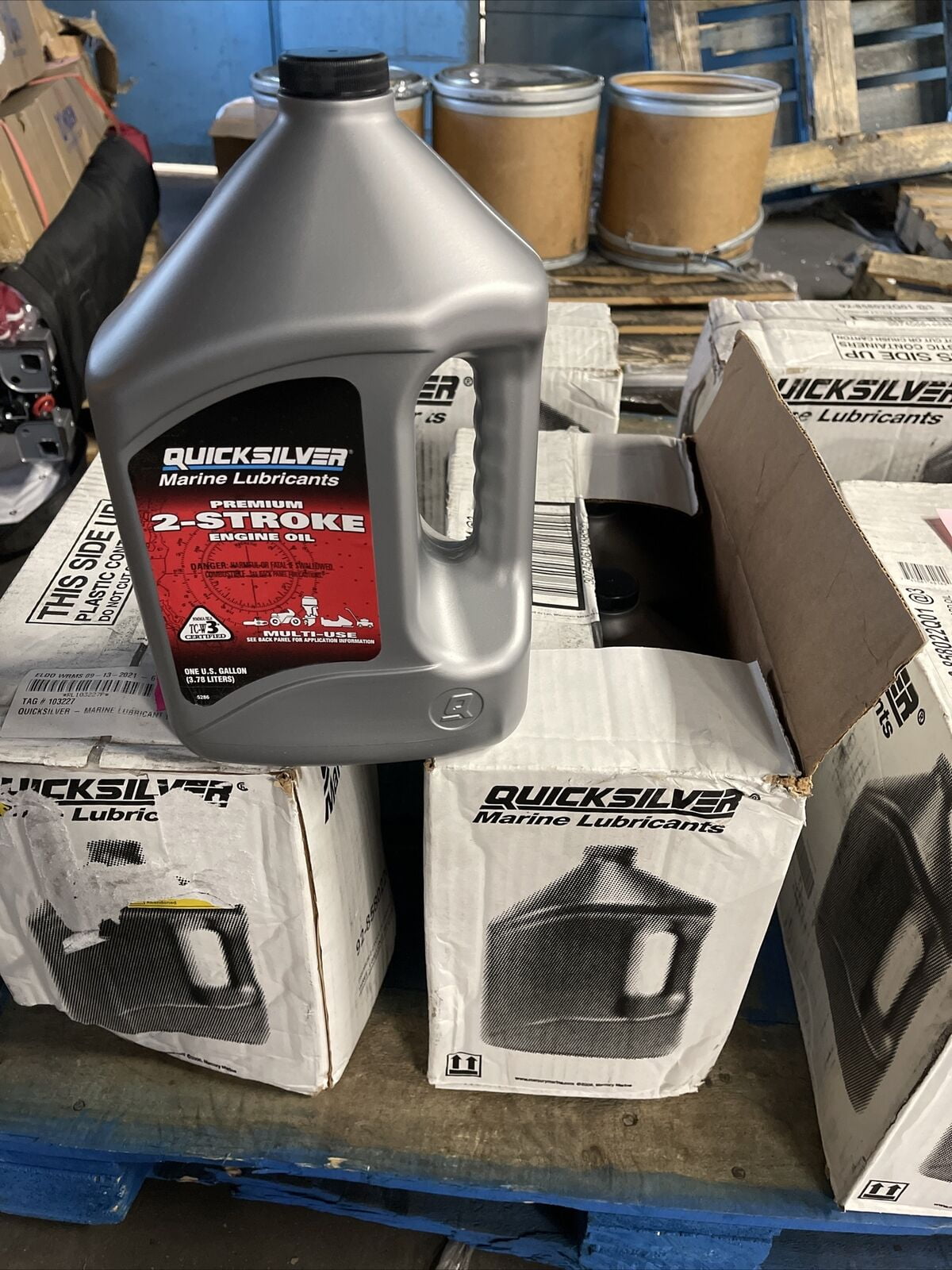 (3)QuickSilver Marine Lubricant Premium 2Stroke Outboard Oil 1Gal 92