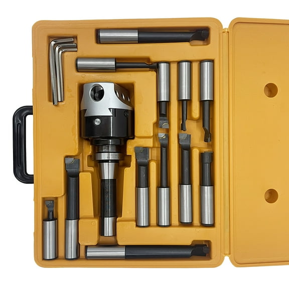 3" R8 Boring Head Set Carbide Tipped Boring Bar Tool Kit Set Combo for Milling Machines