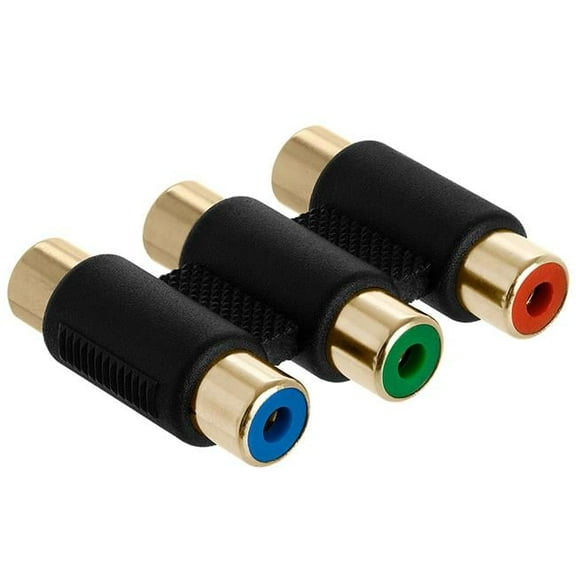 3-RCA Jacks to 3-RCA Jacks Coupler - Red, Green & Blue