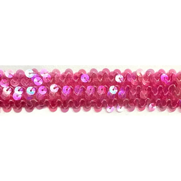 3 ROW (1") STRETCH SEQUIN TRIM - 10 Continuous Yards - Many Colors Available
