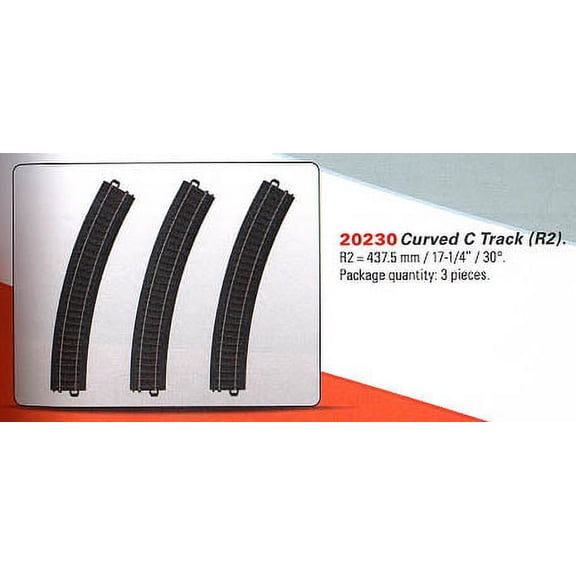3-Rail C Track - My World -- Curved Sections pkg(3) 17-1/4" 43.8cm Radius R2 30-Deg (12 Sections = Circle)