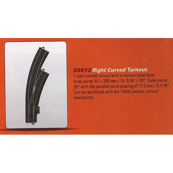 3-Rail C Track - My World -- Right Hand Manual Curved Turnout