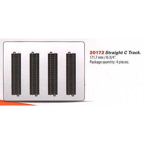 3-Rail C Track - My World -- Straight Sections pkg(4) 6-3/4" 17.2cm