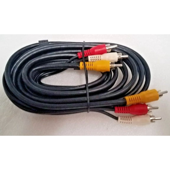 3-Rca Red White Yellow Composite Stereo Audio Video Av Cable Cord Vcr Dvd Tv