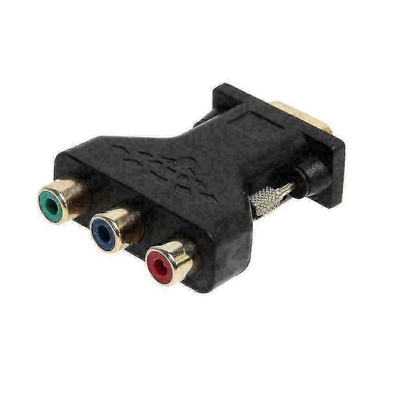 3 Rca Rgb Female To Hd 15-pin Vga Style Component Video N Adapter B1w3 N2y2 Z0x6(black)(1pcs)