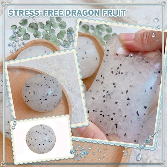 3" Realistic Dragon Fruit Squishy Toys, Sensory Fidget Tabletop Ornament, Soft Calming Desktop Accessory