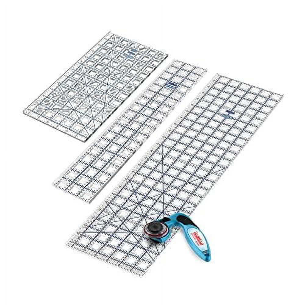 3 Rectangle Quilting Rulers And Ergonomic Cutter Kit 6X24 Quilting Ruler 6X12 Quilting Ruler