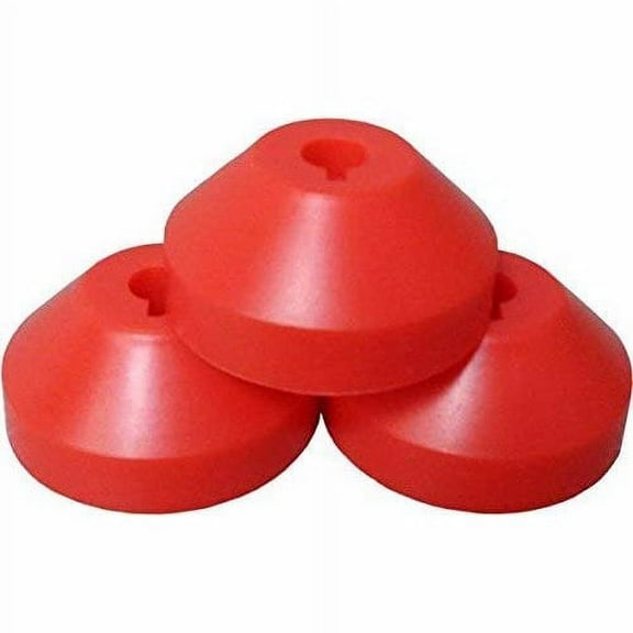 (3) Red 7" Plastic Slotted Dome Adapters - 07MRDARE-SLOT