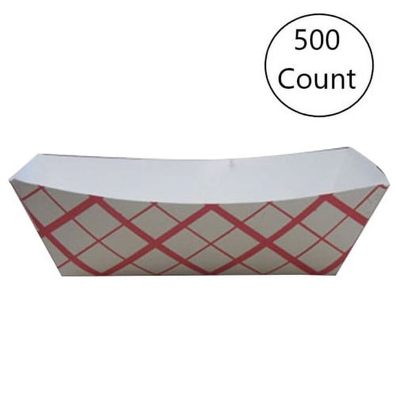 #3 Red Check Paper Disposable food trays - Microwaveable Plaid Dishes - Case of 500 by Southland