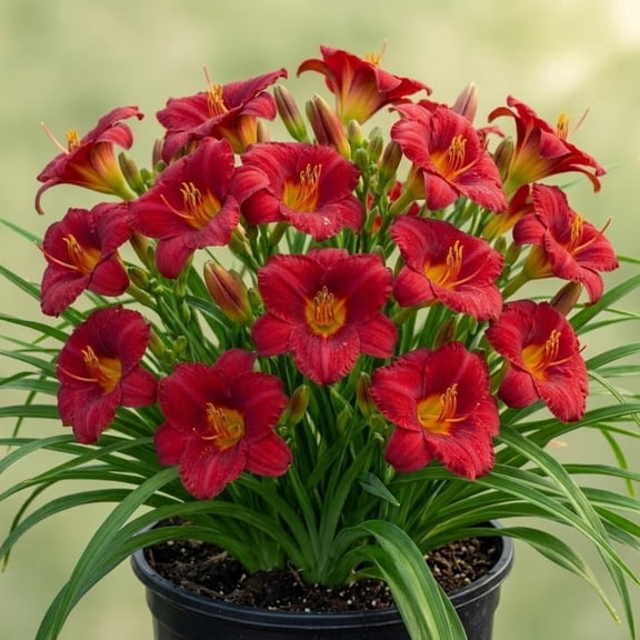 3 Red Day Lilly Bulbs for Planting, Daylilies Fans Systems, Reblooming Daylilly Roots Hemerocallis Hardy Perennial