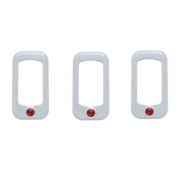 (3) Red Rocker Switch Trim  Peterbilt Fits Kenworth Truck Semi