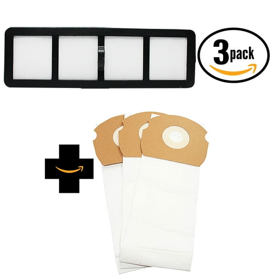 3 Replacement Eureka AS1150A Vacuum Bags & 3 HEPA Filter - Compatible Eureka AS Vacuum Bag & EF-6 Filter