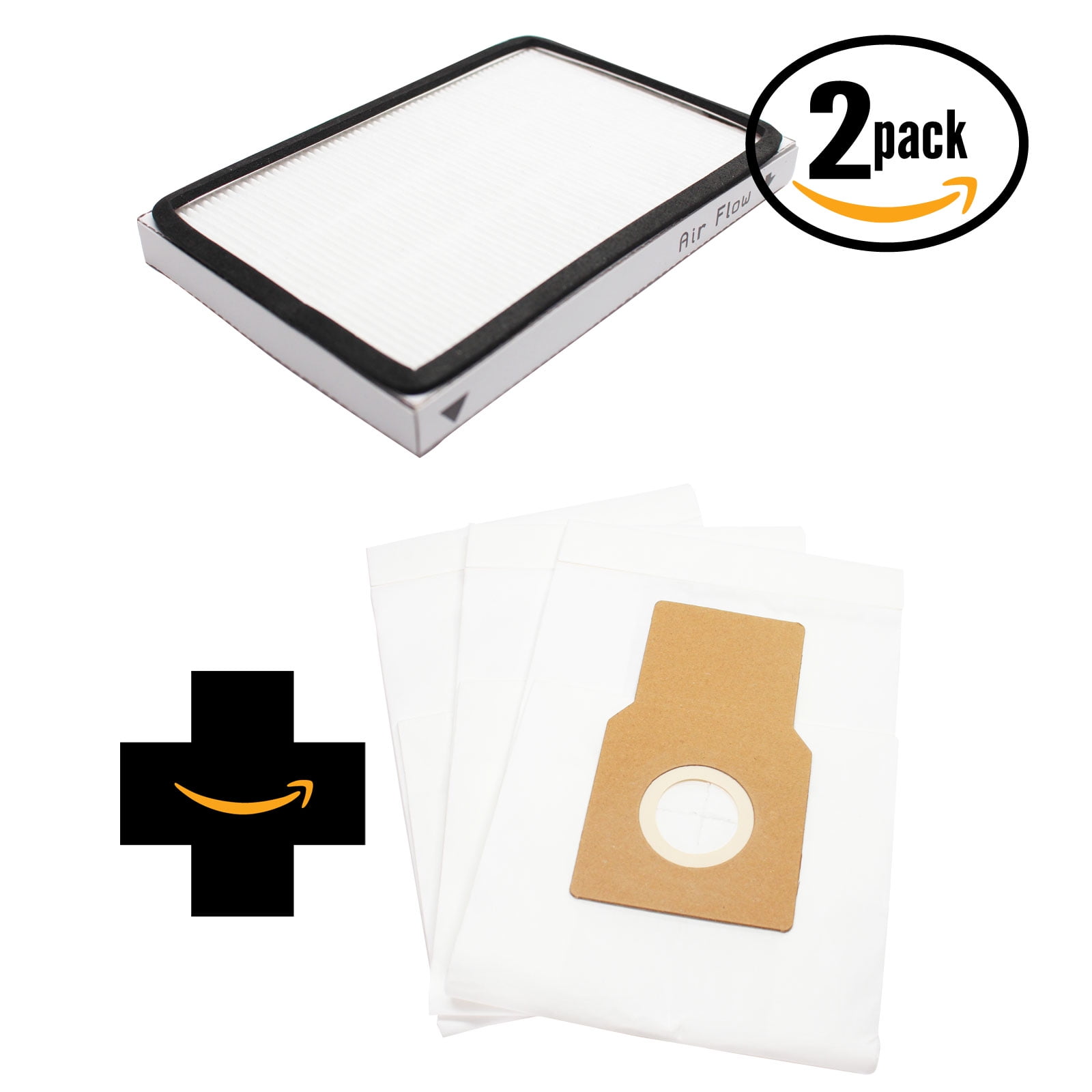 3 Replacement Kenmore 11631912100 Vacuum Bags & 2 HEPA Filter