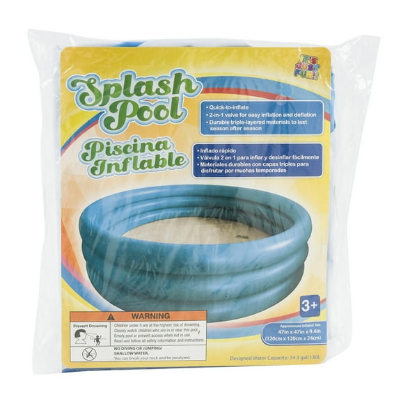3 Ring 47 Inch Inflatable Splash Pool Blue