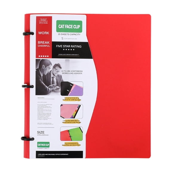 3 Ring A4 Loose Leaf Binder with Rainbow Tab Dividers, Hard Cover Document Organizer Multi Color Index Page Folder for Office School Paper Classification