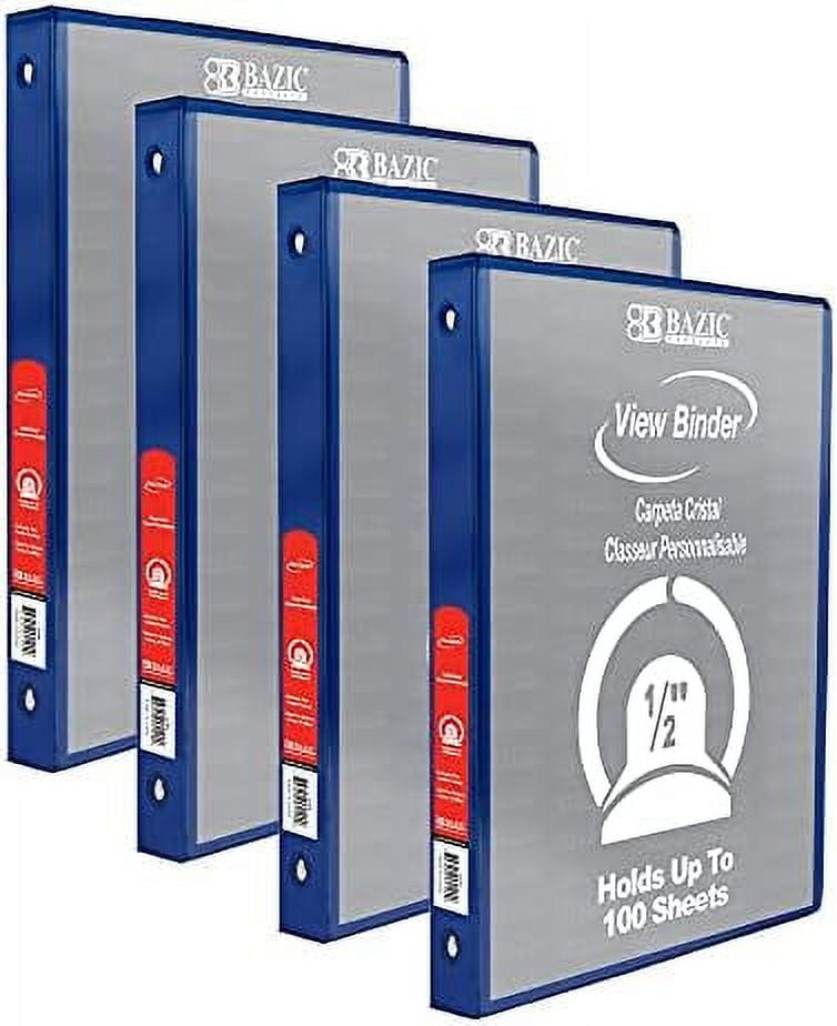 3 Ring Binder 1/2" Economy View Binders Organizer Blue, Round Ring