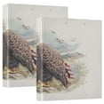 thumbnail image 1 of 3 Ring Binder 1.5 inch Round Rings with Interior Pockets Binders Organizer Office School 1Pack Bald Eagle with The Flag, 1 of 10