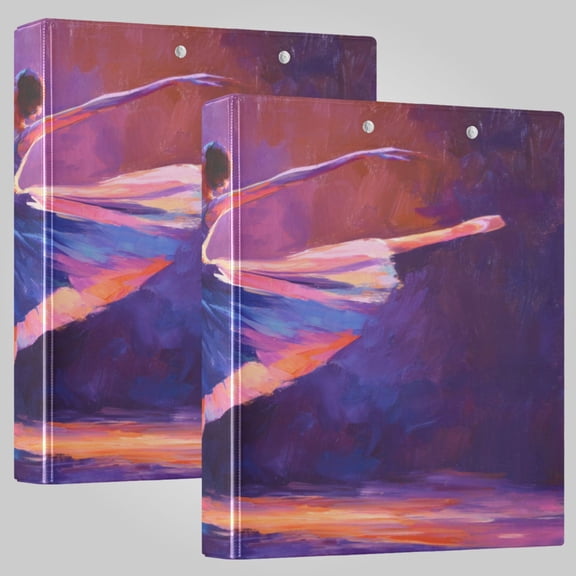 3 Ring Binder 1.5 inch Round Rings with Interior Pockets Binders Organizer Office School 1Pack Ballet Dancer
