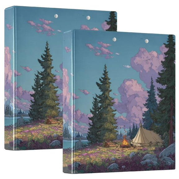 3 Ring Binder 1.5 inch Round Rings with Interior Pockets Binders Organizer Office School 1Pack Beautiful Mountain Landscape