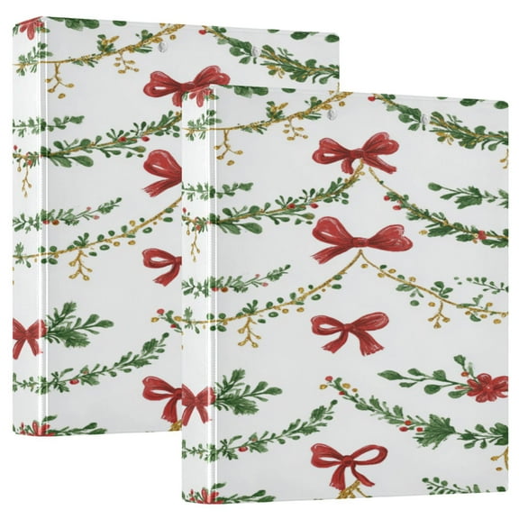 3 Ring Binder 1.5 inch Round Rings with Interior Pockets Binders Organizer Office School 1Pack Christmas Decorations