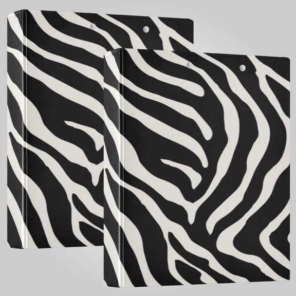 3 Ring Binder 1.5 inch Round Rings with Interior Pockets Binders Organizer Office School 1Pack Classic Zebra Stripes Texture