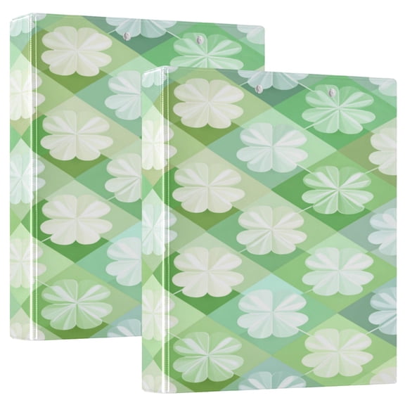 3 Ring Binder 1.5 inch Round Rings with Interior Pockets Binders Organizer Office School 1Pack Diamond-shaped Four-leaf Clover