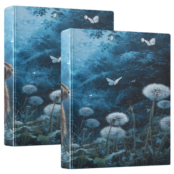 3 Ring Binder 1.5 inch Round Rings with Interior Pockets Binders Organizer Office School 1Pack Forest Brown Hare