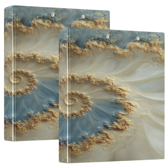 3 Ring Binder 1.5 inch Round Rings with Interior Pockets Binders Organizer Office School 1Pack Fractal Spiral Pattern