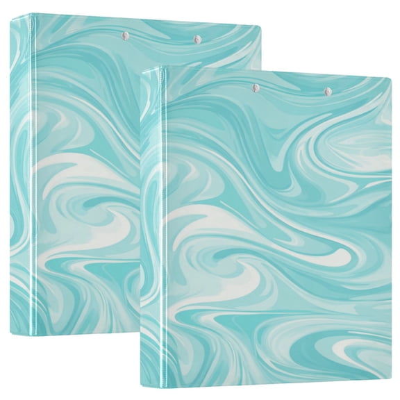 3 Ring Binder 1.5 inch Round Rings with Interior Pockets Binders Organizer Office School 1Pack Light Blue Smooth Lines