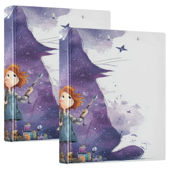 3 Ring Binder 1.5 inch Round Rings with Interior Pockets Binders Organizer Office School 1Pack Magic Marker